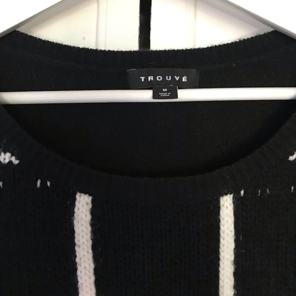 Trouve Black Windowpane Check Sweater Size M - Picture 2 of 4